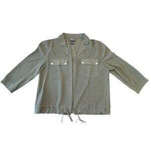NYCC Women’s Olive Utility Jacket Lightweight Drawstring Hem Size L